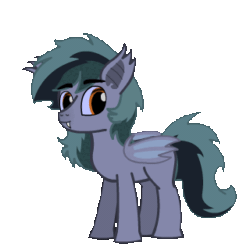 Size: 320x320 | Tagged: safe, artist:sp3ctrum-ii, derpibooru import, oc, oc only, oc:scrimmy, bat pony, pony, animated, commission, eeee, heterochromia, simple background, solo, transparent background