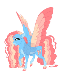 Size: 3600x4100 | Tagged: safe, artist:gigason, derpibooru import, oc, oc only, oc:butterfly breeze, pegasus, pony, colored wings, magical lesbian spawn, multicolored wings, obtrusive watermark, offspring, parent:fluttershy, parent:meadowbrook, simple background, solo, transparent background, watermark, wings