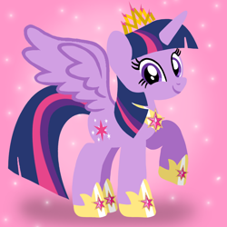 Size: 1400x1400 | Tagged: safe, artist:mlplary6, derpibooru import, twilight sparkle, twilight sparkle (alicorn), alicorn, pony, crown, female, jewelry, looking at you, mare, regalia, smiling, smiling at you