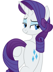 Size: 3466x4673 | Tagged: safe, artist:mlptmntfan2000, derpibooru import, rarity, pony, unicorn, butt, female, flank, lidded eyes, plot, rearity, sexy, simple background, smiling, solo, transparent background