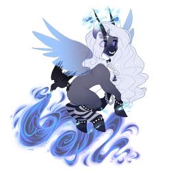 Size: 1500x1500 | Tagged: safe, artist:shady-bush, derpibooru import, oc, oc only, bird, original species, raven (bird), artificial wings, augmented, horns, magic, magic wings, scented pony, simple background, solo, transparent background, wings