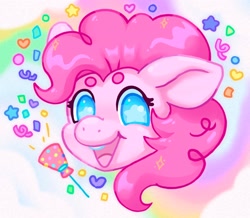 Size: 2048x1784 | Tagged: safe, artist:ibbledribble, derpibooru import, pinkie pie, earth pony, pony, g4, bust, confetti, portrait, solo