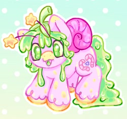 Size: 1103x1030 | Tagged: safe, artist:ibbledribble, derpibooru import, oc, oc only, oc:slime berry, original species, pony, antenna, antennae, snail, snail pony, solo