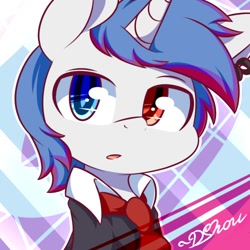 Size: 500x500 | Tagged: safe, artist:dshou, derpibooru import, oc, oc only, pony, unicorn, bust, clothes, heterochromia, necktie, open mouth, portrait, shirt, solo, suit