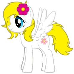 Size: 617x623 | Tagged: safe, artist:hunterbrony101, derpibooru import, oc, oc only, oc:clarissa bloom, pegasus, pony, pony creator, female, flower, flower in hair, simple background, solo, transparent background