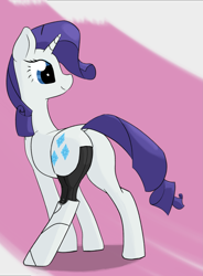 Size: 1619x2194 | Tagged: safe, artist:marrsund, derpibooru import, rarity, cyborg, pony, unicorn, g4, amputee, cybernetic legs, female, mare, prosthetic limb, prosthetics, solo