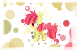 Size: 2550x1650 | Tagged: safe, artist:opticspectrum, derpibooru import, apple bloom, earth pony, pony, female, filly, foal, solo, wallpaper