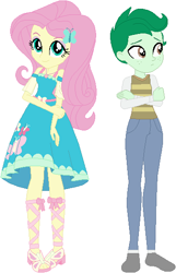 Size: 364x565 | Tagged: safe, artist:sturk-fontaine, derpibooru import, fluttershy, wallflower blush, oc, oc:morning glory, human, fanfic:futaquestria girls, equestria girls, base used, femboy, fluttershy likes femboys, intersex, male, rule 63, simple background, white background