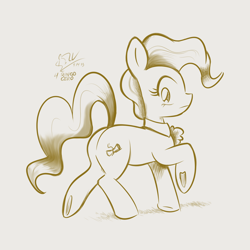 Size: 1920x1920 | Tagged: safe, artist:theratedrshimmer, derpibooru import, mayor mare, earth pony, pony, butt, female, mare, missing accessory, plot, sketch, solo