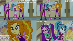 Size: 2000x1125 | Tagged: safe, derpibooru import, edit, edited screencap, editor:quoterific, screencap, adagio dazzle, aria blaze, sonata dusk, equestria girls, rainbow rocks, the dazzlings