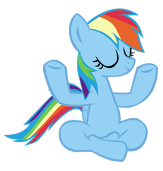 Size: 766x800 | Tagged: safe, artist:benpictures1, rainbow dash, pegasus, pony, cute, dashabetes, female, inkscape, lotus position, mare, meditating, simple background, solo, transparent background, vector