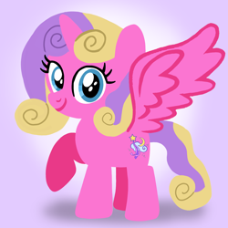 Size: 1400x1400 | Tagged: safe, artist:mlplary6, derpibooru import, princess skyla, alicorn, pony, cute, female, filly, foal, looking at you, smiling, smiling at you