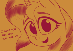 Size: 7016x4961 | Tagged: safe, artist:realgero, derpibooru import, sunset shimmer, pony, unicorn, female, looking at you, mare, monochrome, positive ponies, simple background, solo, talking to viewer