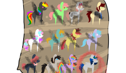 Size: 951x553 | Tagged: safe, artist:lupisvulpes, derpibooru import, oc, oc only, oc:slice n' dice, pony, group, paper, simple background, transparent background