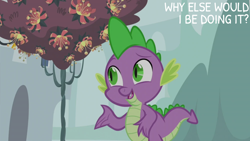 Size: 2000x1125 | Tagged: safe, derpibooru import, edit, edited screencap, editor:quoterific, screencap, spike, dragon, princess spike (episode), dragonsneeze, solo