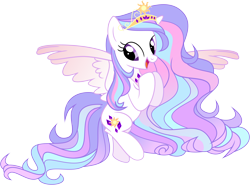 Size: 12185x9014 | Tagged: safe, artist:shootingstarsentry, derpibooru import, oc, oc only, oc:celestial jewel, alicorn, pony, absurd resolution, female, interspecies offspring, jewelry, mare, offspring, parent:princess celestia, parent:thorax, parents:thoralestia, simple background, solo, tiara, transparent background