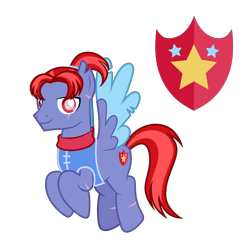 Size: 3042x2970 | Tagged: safe, artist:prismagalaxy514, artist:selenaede, derpibooru import, oc, oc only, pegasus, pony, blind eye, colored wings, fantasy class, martial arts, red eyes, redesign, scar, simple background, solo, transparent background, warrior, wings