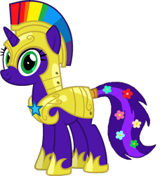 Size: 936x1025 | Tagged: safe, artist:star-armour95, derpibooru import, oc, oc only, oc:rainbow flower, pony, unicorn, armor, female, guardsmare, mare, royal guard, simple background, smiling, solo, transparent background