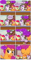 Size: 868x1638 | Tagged: safe, artist:dziadek1990, derpibooru import, edit, edited screencap, screencap, apple bloom, scootaloo, sweetie belle, comic, conversation, cutie mark crusaders, dialogue, minecraft, reference, screencap comic, text