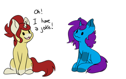 Size: 3669x2309 | Tagged: safe, artist:noxi1_48, derpibooru import, oc, oc only, oc:creatio, oc:treble pen, pony, unicorn, daily dose of friends, open mouth, open smile, simple background, sitting, smiling, transparent background