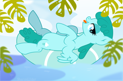 Size: 3754x2474 | Tagged: safe, artist:thatusualguy06, derpibooru import, spring melody, sprinkle medley, pegasus, pony, .svg available, base used, female, floaty, high res, inner tube, mare, pool toy, simple background, spread wings, svg, transparent background, vector, water, wings