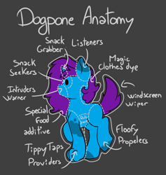 Size: 3170x3350 | Tagged: safe, artist:noxi1_48, derpibooru import, oc, oc only, oc:creatio, pony, unicorn, anatomy chart, anatomy guide, chart, daily dose of friends, gray background, simple background, solo, standing