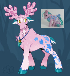 Size: 540x581 | Tagged: safe, artist:cracklewink, derpibooru import, moose, g1, g4, antlers, cloven hooves, facial hair, g1 to g4, generation leap, goatee, jewelry, necklace, oakly