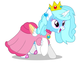 Size: 4500x3823 | Tagged: safe, artist:creedyboy124, derpibooru import, oc, oc only, oc:jemima sparkle, alicorn, pony, clothes, crown, dress, happy, jewelry, nintendo, princess peach, regalia, simple background, solo, super mario bros., transparent background