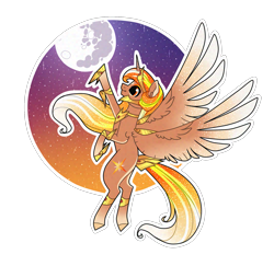 Size: 1573x1527 | Tagged: safe, artist:princess-of-the-nigh, derpibooru import, oc, oc only, oc:starlight, alicorn, pony, female, mare, mare in the moon, moon, simple background, solo, transparent background