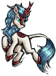 Size: 2232x3004 | Tagged: safe, artist:redahfuhrerking, derpibooru import, oc, oc only, oc:soft snow, kirin, cloven hooves, commission, dynamic pose, kirin oc, simple background, solo, transparent background