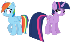 Size: 3911x2399 | Tagged: safe, artist:angelina-pax, artist:twilyisbestpone, derpibooru import, rainbow dash, twilight sparkle, twilight sparkle (alicorn), alicorn, pony, unicorn, base used, bedroom eyes, duo, duo female, eyeshadow, female, high res, lesbian, makeup, mare, one eye closed, shipping, simple background, smiling, transparent background, twidash, wink