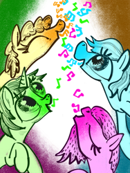 Size: 3000x4000 | Tagged: safe, artist:ja0822ck, derpibooru import, oc, earth pony, pony, cute, female, mare, music notes, singing