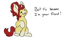 Size: 2992x1744 | Tagged: safe, artist:noxi1_48, derpibooru import, oc, oc only, oc:treble pen, pony, unicorn, daily dose of friends, female, mare, open mouth, open smile, simple background, sitting, smiling, solo, transparent background