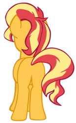 Size: 371x600 | Tagged: safe, artist:benpictures1, sunset shimmer, pony, unicorn, butt, cute, female, inkscape, mare, plot, shimmerbetes, simple background, solo, transparent background, vector