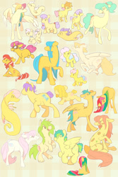 Size: 1024x1536 | Tagged: safe, artist:bananasmores, derpibooru import, earth pony, pegasus, pony, sea pony, unicorn, g1