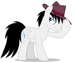 Size: 4500x3689 | Tagged: safe, artist:creedyboy124, derpibooru import, oc, oc only, oc:shane park, pegasus, pony, detective, fedora, hat, male, simple background, solo, stallion, transparent background