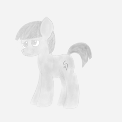 Size: 1020x1020 | Tagged: safe, artist:castafae, derpibooru import, oc, oc only, earth pony, pony, male, monochrome, simple background, solo, stallion, white background