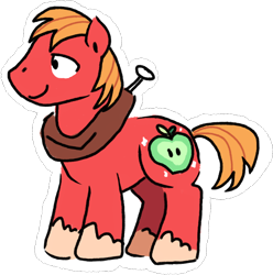 Size: 1028x1038 | Tagged: safe, artist:superkirbylover, derpibooru import, big macintosh, earth pony, pony, male, outline, simple background, solo, stallion, transparent background, white outline