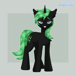 Size: 2250x2250 | Tagged: safe, artist:ingolf arts, derpibooru import, pony, unicorn, chest fluff, cute, ear fluff, ears, female, glasses, linux, looking at you, mare, ponified, simple background, smiling, solo, species swap, terminal