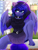 Size: 2025x2700 | Tagged: safe, alternate version, artist:taiweiart, derpibooru import, princess luna, alicorn, anthro, unguligrade anthro, alternate hairstyle, arm behind head, belt, blushing, both cutie marks, breasts, clothes, collar, cute, diadem, dock, dress, ear fluff, ear piercing, earring, ears, ethereal mane, female, holding, hooves, jewelry, looking at you, lunabetes, mare, multiple variants, piercing, princess balloona, regalia, sitting, solo, spread legs, spread wings, spreading, starry mane, tail, unshorn fetlocks, wings