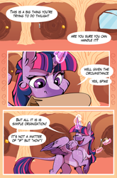 Size: 2064x3132 | Tagged: safe, artist:parrpitched, derpibooru import, twilight sparkle, twilight sparkle (alicorn), alicorn, pony, comic:special talent initiative, alternate design, comic, golden oaks library