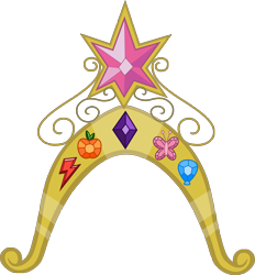 Size: 3887x4183 | Tagged: safe, artist:flashlighthouse, derpibooru import, edit, editor:incredibubbleirishguy, editor:visigoth101, big crown thingy, element of generosity, element of honesty, element of kindness, element of laughter, element of loyalty, element of magic, elements of harmony, fused, jewelry, no pony, regalia, tiara, vector, vector edit