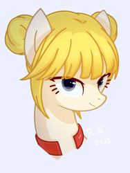 Size: 2250x3000 | Tagged: safe, artist:raineve, derpibooru import, oc, earth pony, bust, commission, looking at you, smiling, smiling at you