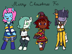 Size: 4032x3024 | Tagged: safe, artist:mannitenerisunt, derpibooru import, oc, oc only, oc:emerald jewel, oc:ruby rouge, oc:sensoria, oc:sweetie candy, earth pony, pony, unicorn, aqua (konosuba), armor, bipedal, bow, cloak, clothes, colt, colt quest, cosplay, costume, dancing, darkness (konosuba), dress, female, filly, foal, gift art, hat, horn, konosuba, male, mare, megumin, pony oc, satou kazuma, simple background, unicorn oc, xd