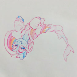 Size: 2705x2705 | Tagged: safe, artist:amishy, derpibooru import, oc, oc only, original species, pony, shark, shark pony, clothes, eyeshadow, female, jacket, lidded eyes, makeup, mare, smiling, solo, traditional art