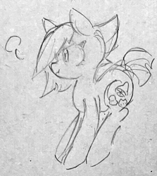 Size: 668x750 | Tagged: safe, artist:metaruscarlet, derpibooru import, limestone pie, earth pony, pony, angry, doodle, monochrome, sketch, solo, traditional art