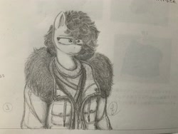 Size: 4032x3024 | Tagged: safe, artist:farofeiro, derpibooru import, oc, oc only, anthro, jacket, solo, traditional art, winter jacket