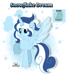 Size: 1500x1648 | Tagged: safe, artist:doraeartdreams-aspy, derpibooru import, oc, oc only, oc:snowflake dream, alicorn, pony, base used, female, mare, offspring, parent:pound cake, parent:princess flurry heart, parents:poundflurry, solo