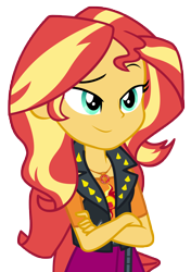 Size: 6830x9693 | Tagged: safe, artist:andoanimalia, derpibooru import, sunset shimmer, human, better together, equestria girls, holidays unwrapped, female, simple background, smiling, smirk, transparent background, vector