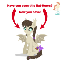 Size: 3500x3500 | Tagged: safe, artist:r4hucksake, derpibooru import, oc, oc:cookie cream, bat pony, pony, female, mare, simple background, solo, transparent background